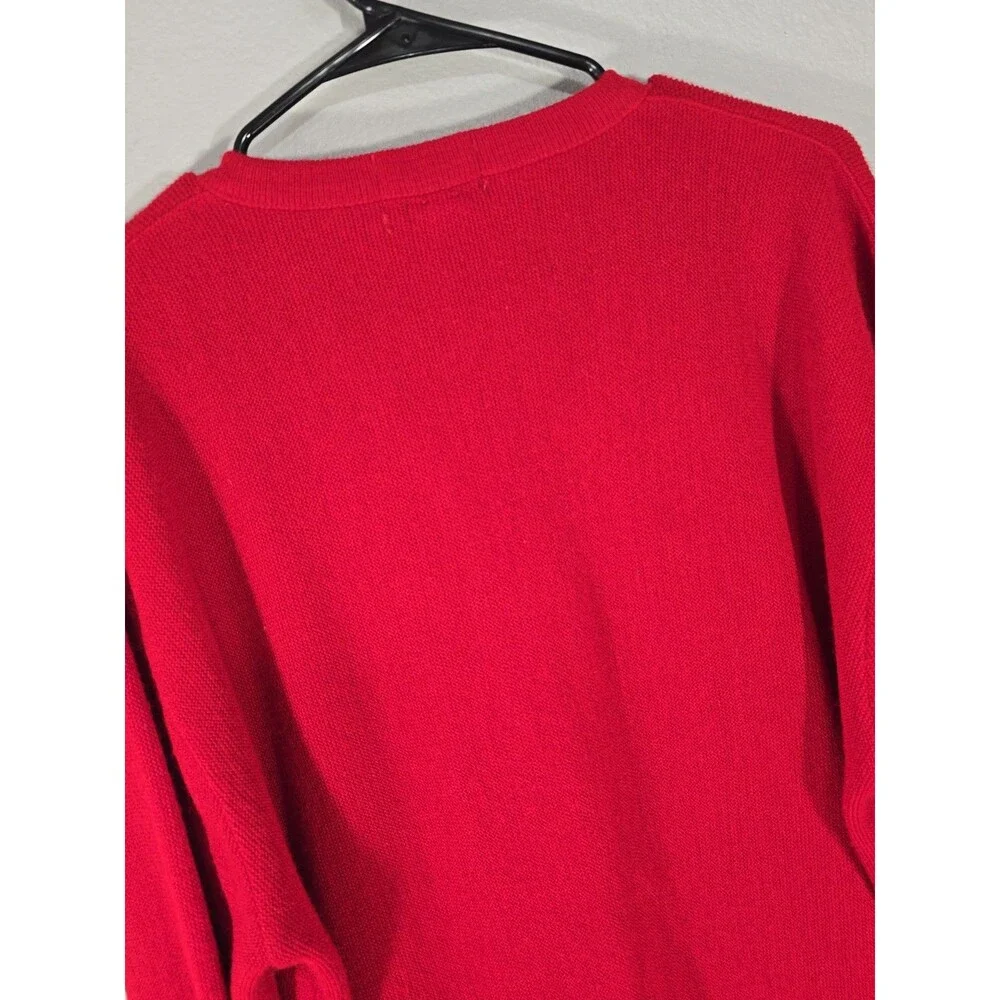 Vintage The Lacoste Club Sweater Men's Size XL Acrylic Long Sleeve Red 80s BZ